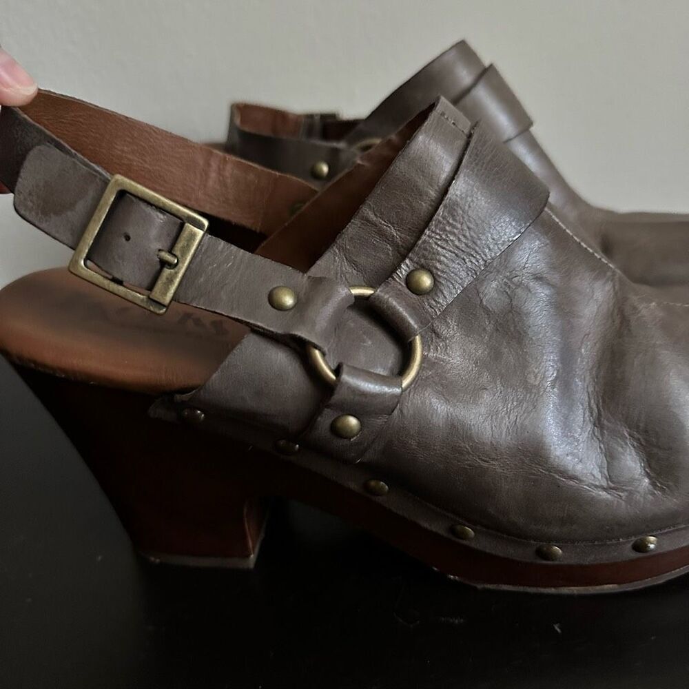 Korks‎ Deba Clog Kork-Ease Taupe Leather Slingback Buckle Clog Mule size 10 / 42 - Picture 3 of 9